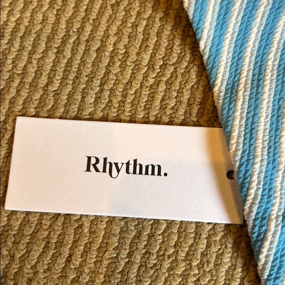 NWT Free people Rhythm Blue and White Striped ribbed bikini set - Picture 11 of 14